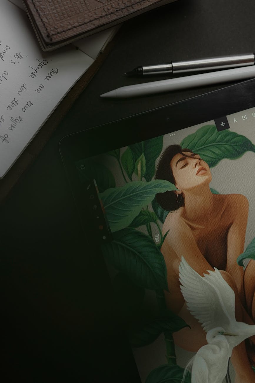 Atelier de création avec écrans et tablettes graphiques